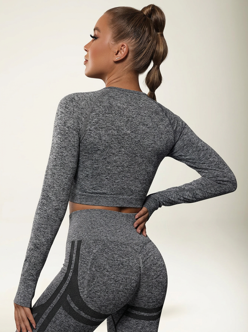 Top Manga Larga Beijing - Gris